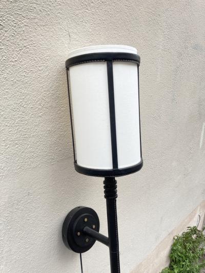 Jacques Adnet One single tall Lantern wall light by Jacques Adnet