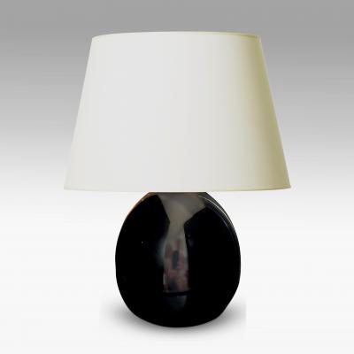 Jacques Adnet Ovoid Black Opaline Glass Lamp Arrtib Jacques Adnet