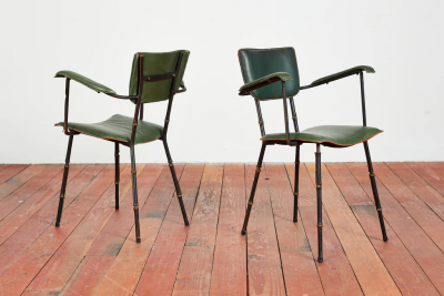 Jacques Adnet PAIR OF JACQUES ADNET ARMCHAIRS