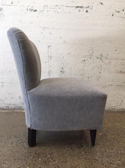 Jacques Adnet Pair of 1930s French Slipper Chairs Style of Jacques Adnet