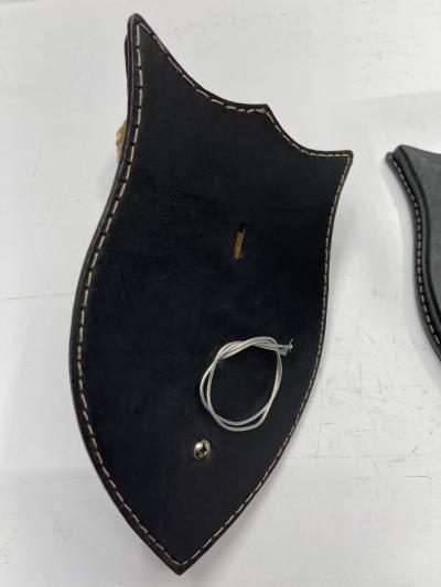 Jacques Adnet Pair of 1950s Stitched leather and deer antler by Jacques Adnet