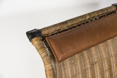 Jacques Adnet Pair of 1950s Stitched leather armchairs by Jacques Adnet