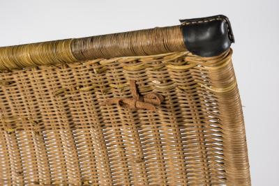 Jacques Adnet Pair of 1950s Stitched leather armchairs by Jacques Adnet