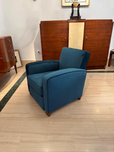 Jacques Adnet Pair of Art Deco Club Chairs Attributed to Jacques Adnet France c 1930