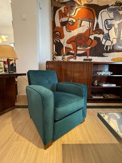 Jacques Adnet Pair of Art Deco Club Chairs Attributed to Jacques Adnet France c 1930