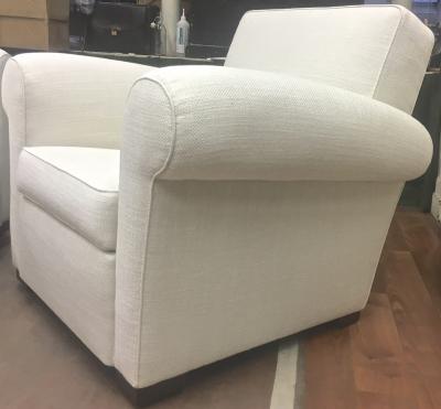 Jacques Adnet Pair of Comfortable Club Chairs in the style of Jacques Adnet