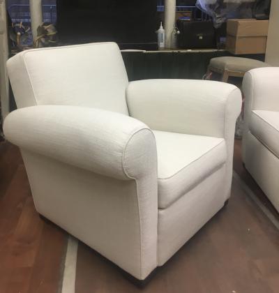 Jacques Adnet Pair of Comfortable Club Chairs in the style of Jacques Adnet