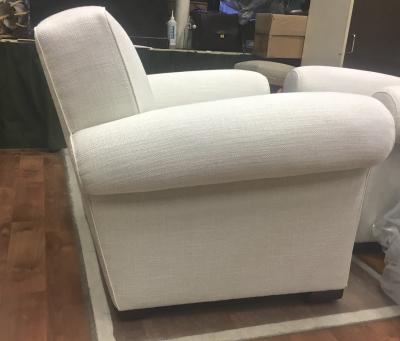 Jacques Adnet Pair of Comfortable Club Chairs in the style of Jacques Adnet