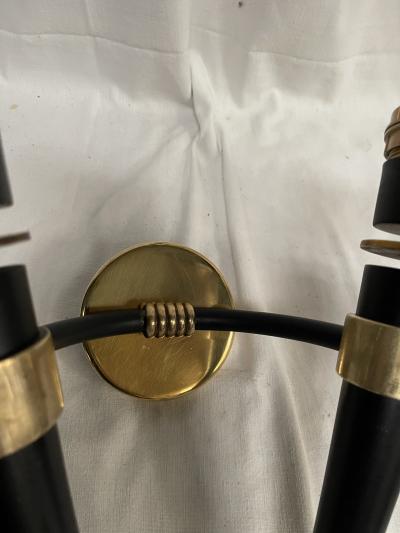 Jacques Adnet Pair of French 1950s wall lights