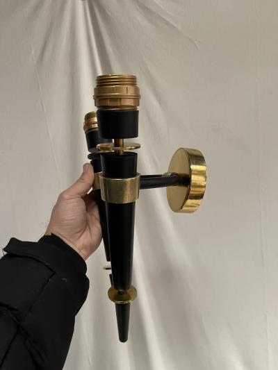 Jacques Adnet Pair of French 1950s wall lights