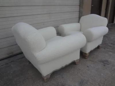 Jacques Adnet Pair of French Art Deco Club Chairs Attributed To Jacques Adnet