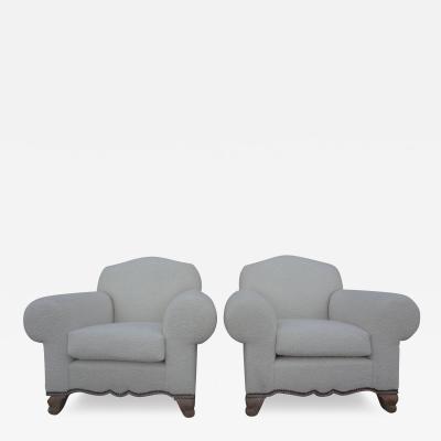 Jacques Adnet Pair of French Art Deco Club Chairs Attributed To Jacques Adnet