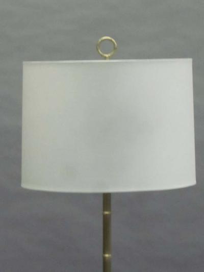 Jacques Adnet Pair of French Mid Century Modern Style Faux Bamboo Floor Lamps Jacques Adnet