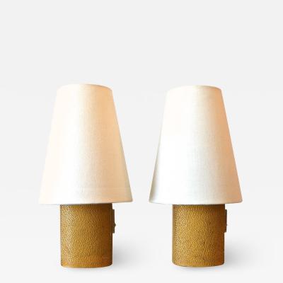 Jacques Adnet Pair of Mini Table Lamps