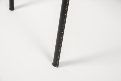 Jacques Adnet Pair of Stitched Leather chairs by Jacques Adnet