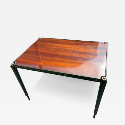 Jacques Adnet Pair of Stitched leather side tables by Jacques Adnet
