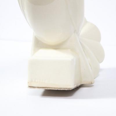 Jacques Adnet Pair of White Ceramic Dove Sculptures by Jacques Adnet