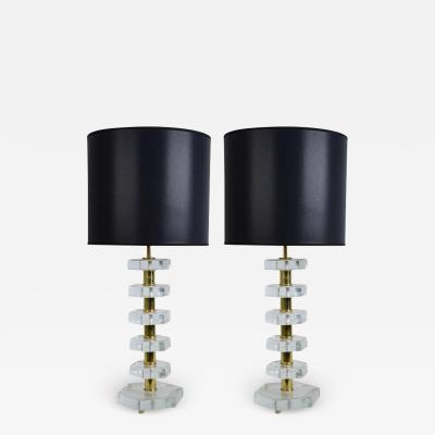 Jacques Adnet Pair of lamps in the style of Jacques Adnet