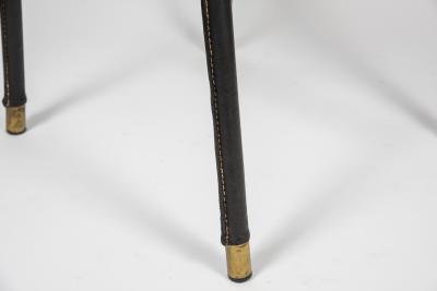 Jacques Adnet Pair of rare Stitched Leather armchairs by Jacques Adnet