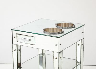 Jacques Adnet Rare Adnet Mirrored Art Deco Refraicher