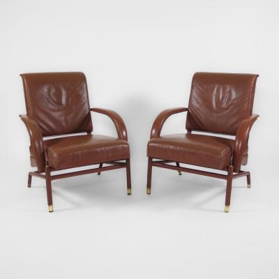 Jacques Adnet Rare Pair of Armchairs