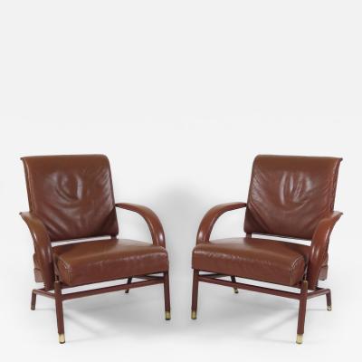 Jacques Adnet Rare Pair of Armchairs