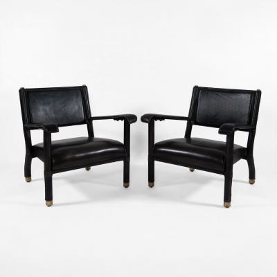 Jacques Adnet Rare Pair of armchairs