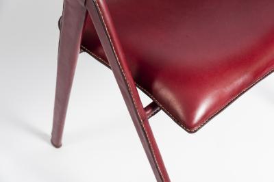 Jacques Adnet Rare Stitched Leather Armchair By Jacques Adnet