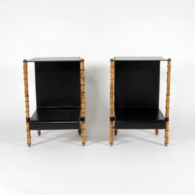 Jacques Adnet Rare pair of side tables