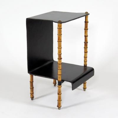 Jacques Adnet Rare pair of side tables