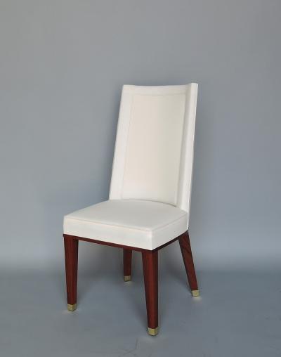 Jacques Adnet Set of 11 Fine French 1950s Mahogany Dining Chairs by Jacques Adnet