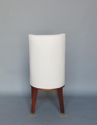 Jacques Adnet Set of 11 Fine French 1950s Mahogany Dining Chairs by Jacques Adnet