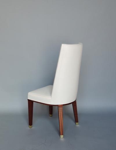 Jacques Adnet Set of 11 Fine French 1950s Mahogany Dining Chairs by Jacques Adnet