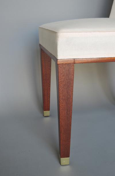 Jacques Adnet Set of 11 Fine French 1950s Mahogany Dining Chairs by Jacques Adnet