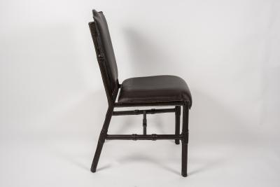 Jacques Adnet Set of 4 chairs in stitched leather By Jacques Adnet