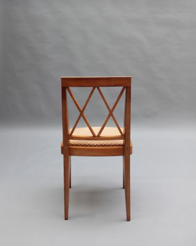 Jacques Adnet Set of 6 Fine French 1950s Walnut Dining Chairs