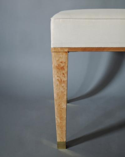 Jacques Adnet Set of 8 Fine French 1950s Bleached Mahogany Dining Chairs by Jacques Adnet