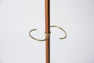 Jacques Adnet Stitched Leather Coat Rack