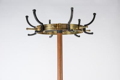 Jacques Adnet Stitched Leather Coat Rack