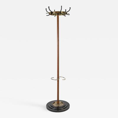 Jacques Adnet Stitched Leather Coat Rack