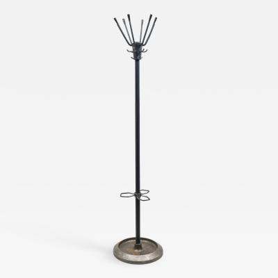 Jacques Adnet Stitched Leather Coat stand by Jacques Adnet