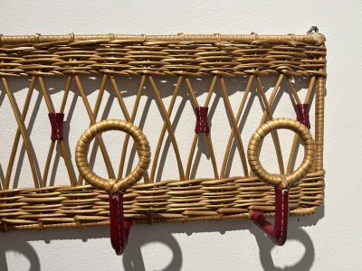 Jacques Adnet Stitched Leather Coatrack by Jacques Adnet