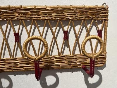 Jacques Adnet Stitched Leather Coatrack by Jacques Adnet