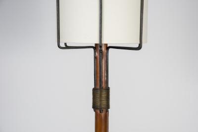 Jacques Adnet Stitched Leather Floor lamp By Jacques Adnet
