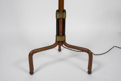 Jacques Adnet Stitched Leather Floor lamp By Jacques Adnet