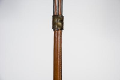 Jacques Adnet Stitched Leather Floor lamp By Jacques Adnet