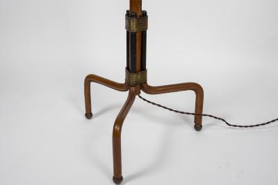 Jacques Adnet Stitched Leather Floor lamp By Jacques Adnet