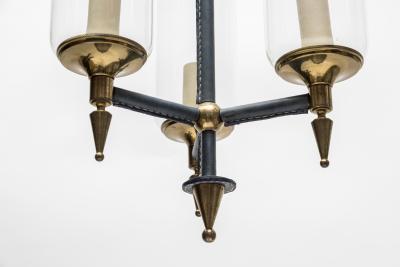 Jacques Adnet Stitched Leather Pendant by Jacques Adnet