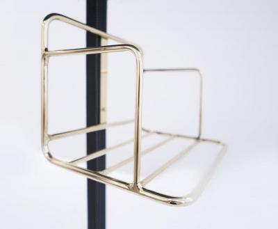 Jacques Adnet Stitched Leather and Brass Gueridon