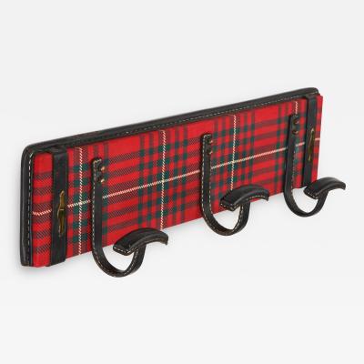 Jacques Adnet Stitched Leather coat rack by Jacques Adnet
